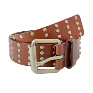 Brown Genuine Leather studded Belt from American Eagle Size S/P Unisex
